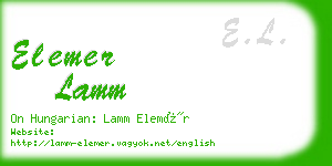 elemer lamm business card